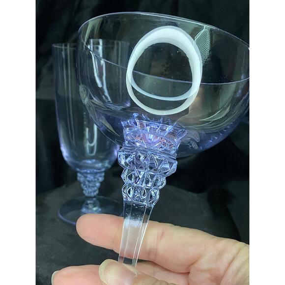 Vintage Iced Tea Stem 1962 Tiffin-Franciscan Twilight Blue OPTIC For 1 Glass - Picture 4 of 10